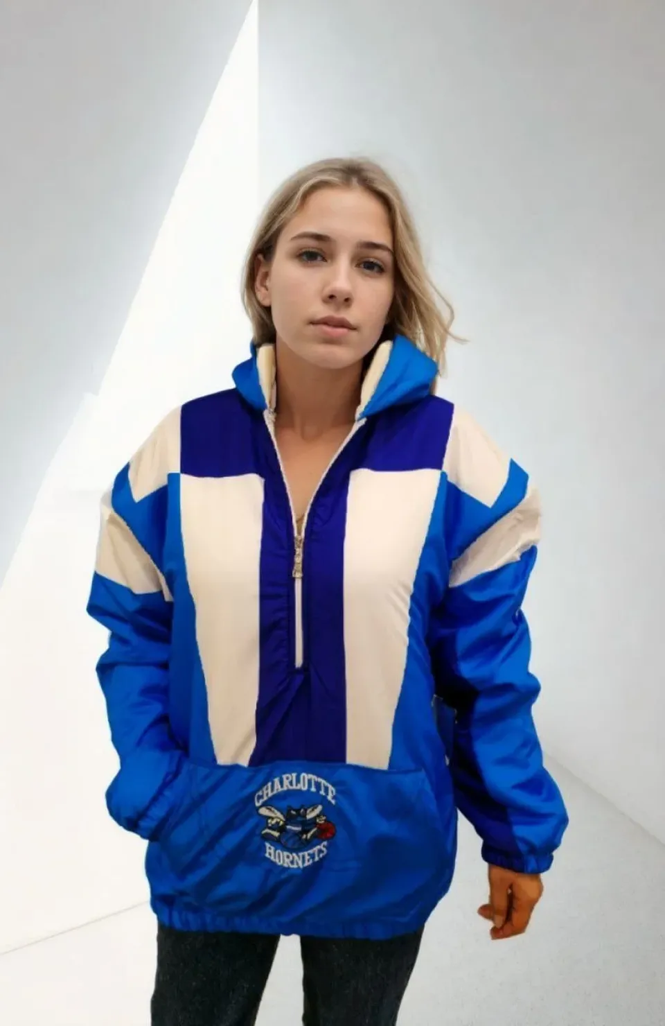 Kadın Yarım Fermuarlı İçi Astarlı Mont - Mavi