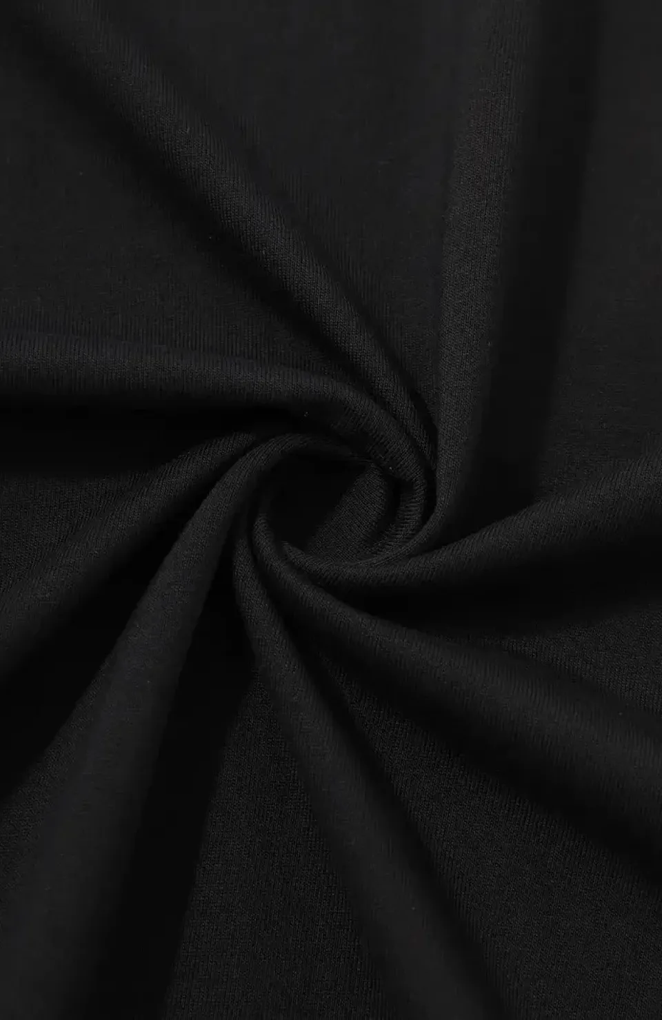 20/1 Penye Compack Palmiye Ön Baskılı Oversize Bisiklet Yaka Kısa Kol Yazlık T-shirt - Siyah