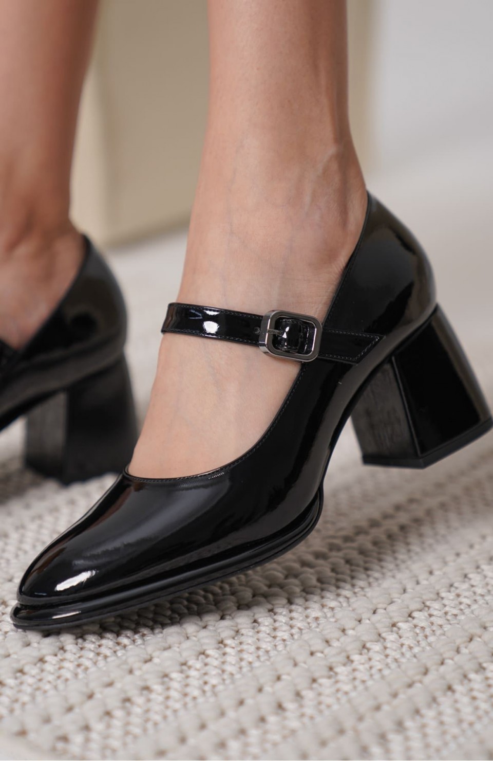 Siyah Rugan Kadın Topuklu Ayakkabı TR18MS08A Somersan Giyim | Kadın, Erkek ve Çocuk Moda