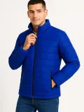 Erkek Bomber Mont Ceket – Su İtici Kumaş, Kapitone Astarlı, Fermuarlı, Kışlık - Saks Mavisi