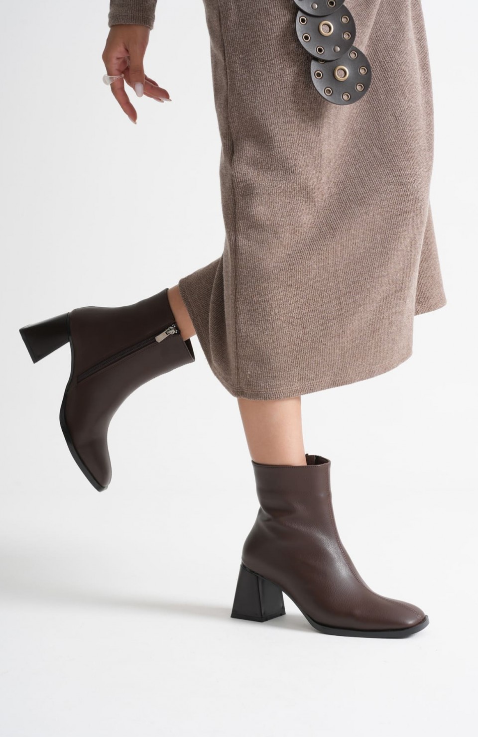 Kadın Acı Kahve Topuklu Bot TR08MK24C Somersan Giyim | Kadın, Erkek ve Çocuk Moda