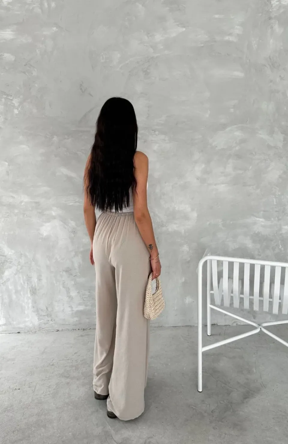 Ayrobin Oversize Kadın Pantalon - Bej