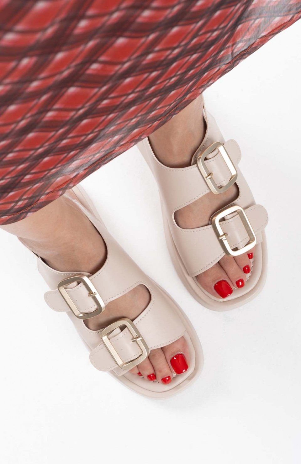 Bej Cilt Kadın Sandalet TR17MY02C Somersan Giyim | Kadın, Erkek ve Çocuk Moda