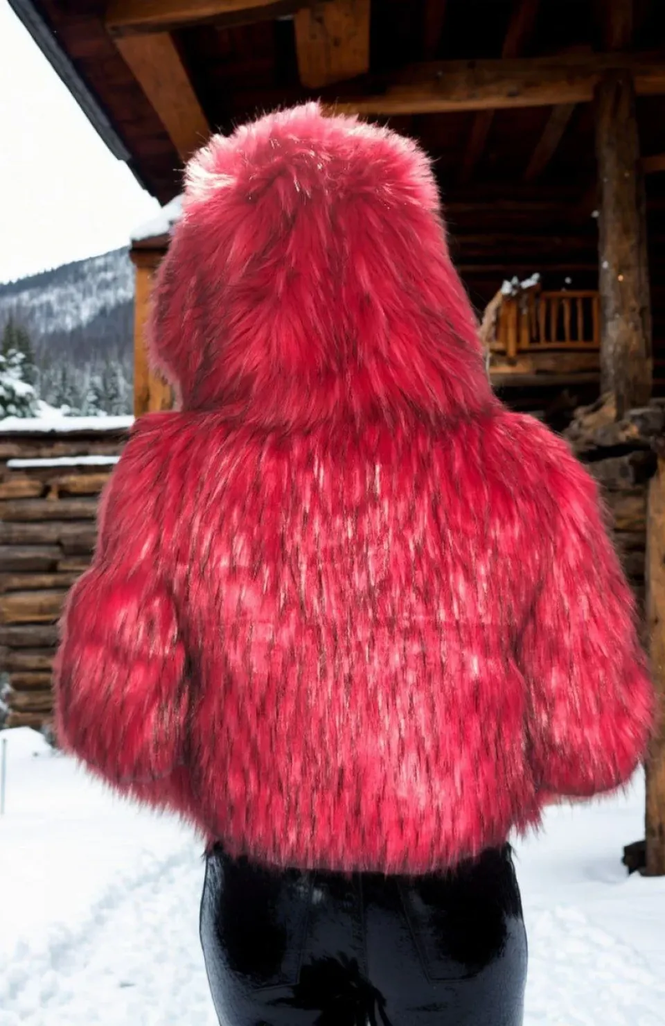 Kadın Uzun Kollu Kürk - Bordo