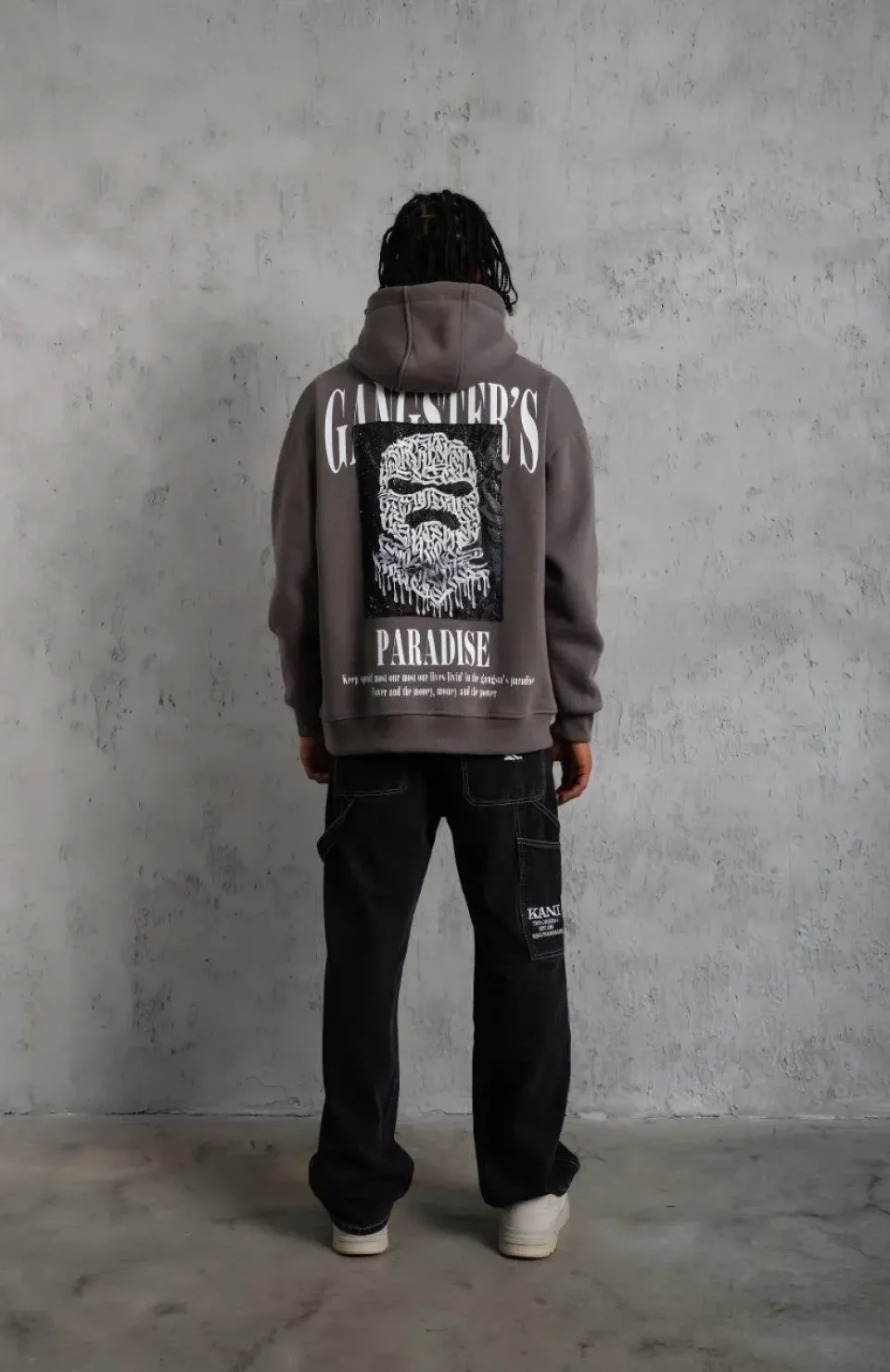 Erkek Paradise Baskılı Kapüşonlu Sweat - Gri Somersan Giyim | Kadın, Erkek ve Çocuk Moda