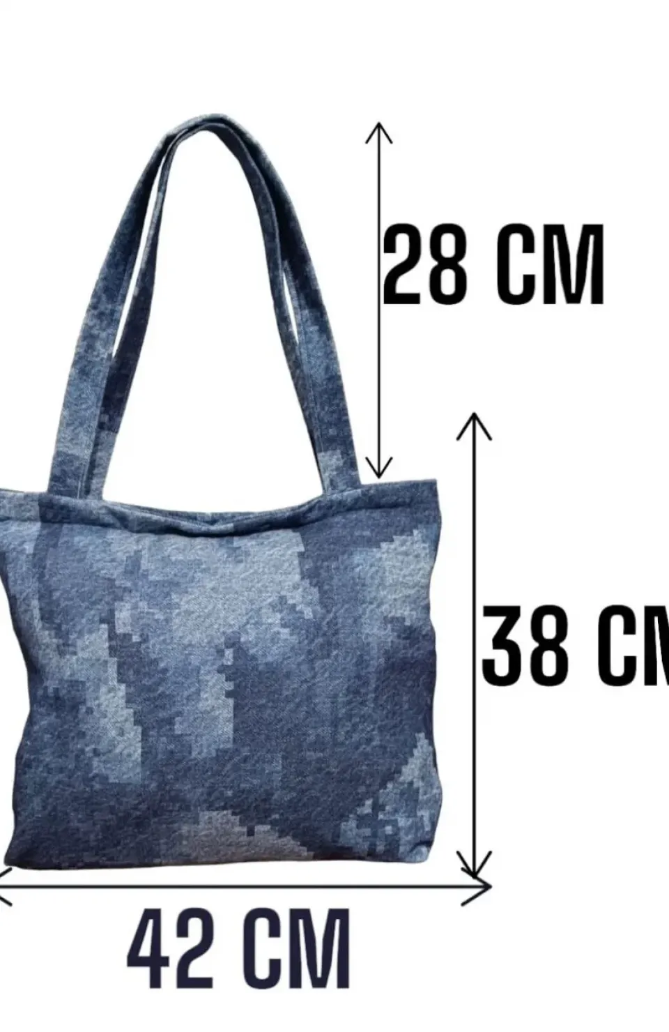 Blujin Desenli Piknik ve Deniz Cepli Fermuarlı Çanta - Mavi