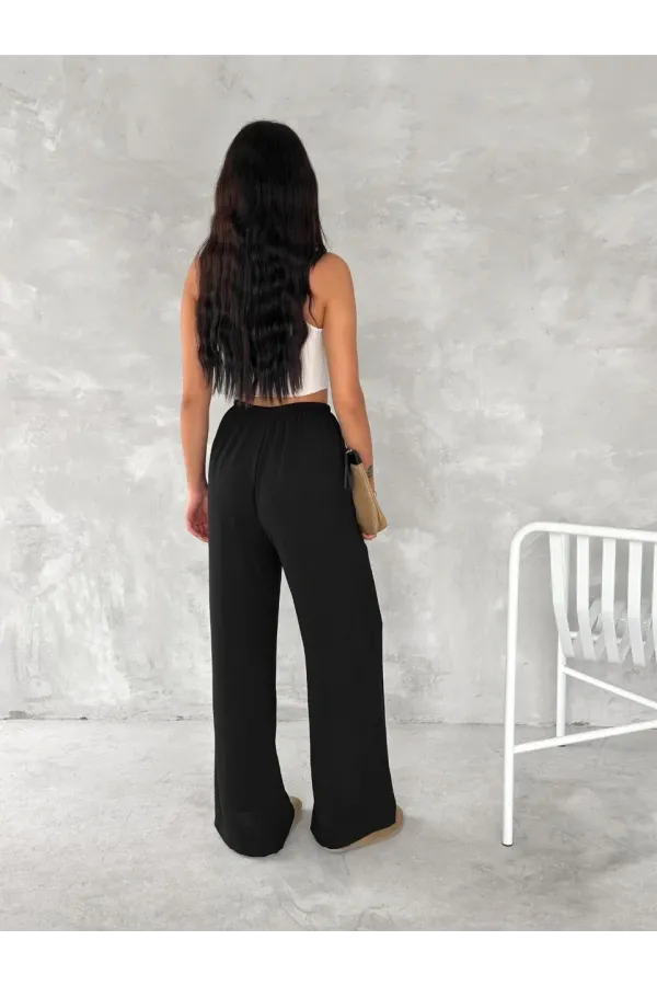 Ayrobin Oversize Kadın Pantalon - Siyah