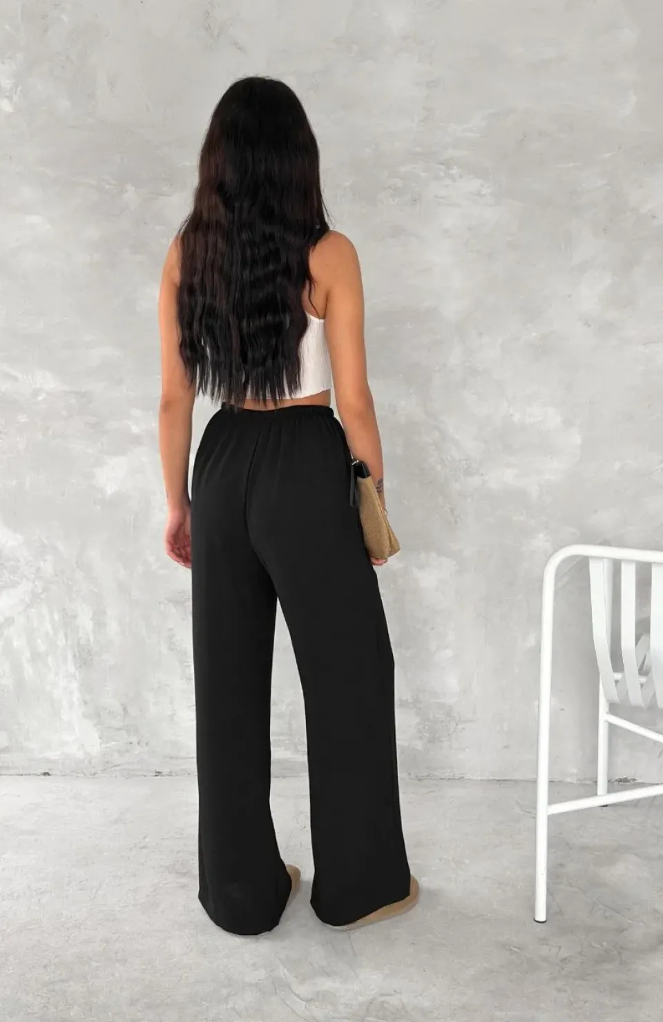 Ayrobin Oversize Kadın Pantalon - Siyah