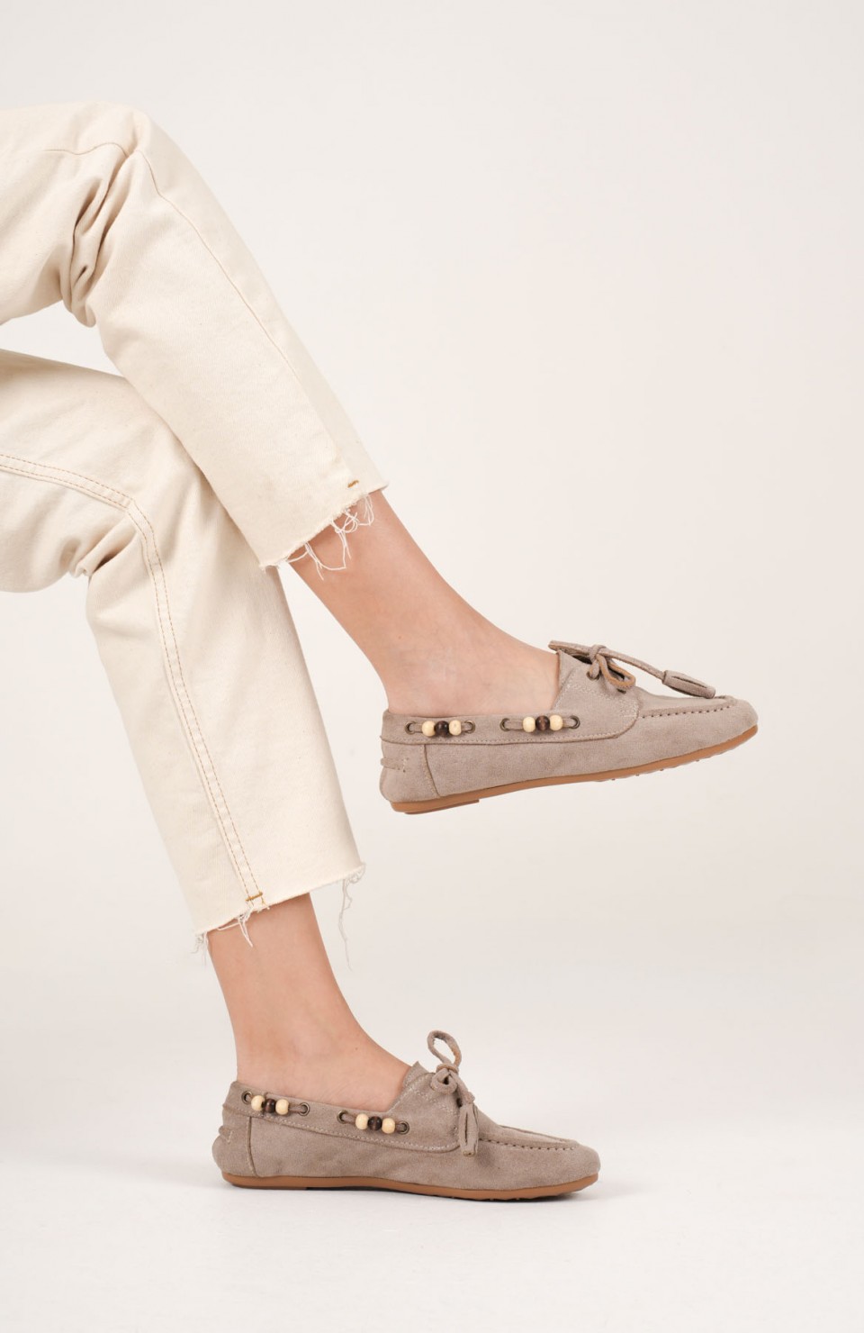 Kadın Vizon Boncuklu Günlük Süet Ayakkabı TR27MS07D Somersan Giyim | Kadın, Erkek ve Çocuk Moda