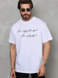 Unisex Bisiklet Yaka Baskılı Oversize T-Shirt - Beyaz Somersan Giyim | Kadın, Erkek ve Çocuk Moda