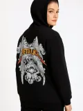 Metallica İki İplik Kapüşonlu Ön ve Arka Baskılı hoodie - Siyah