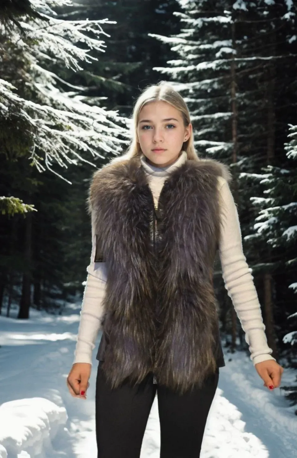 Kadın Kolsuz Fermuarlı Yelek - Siyah