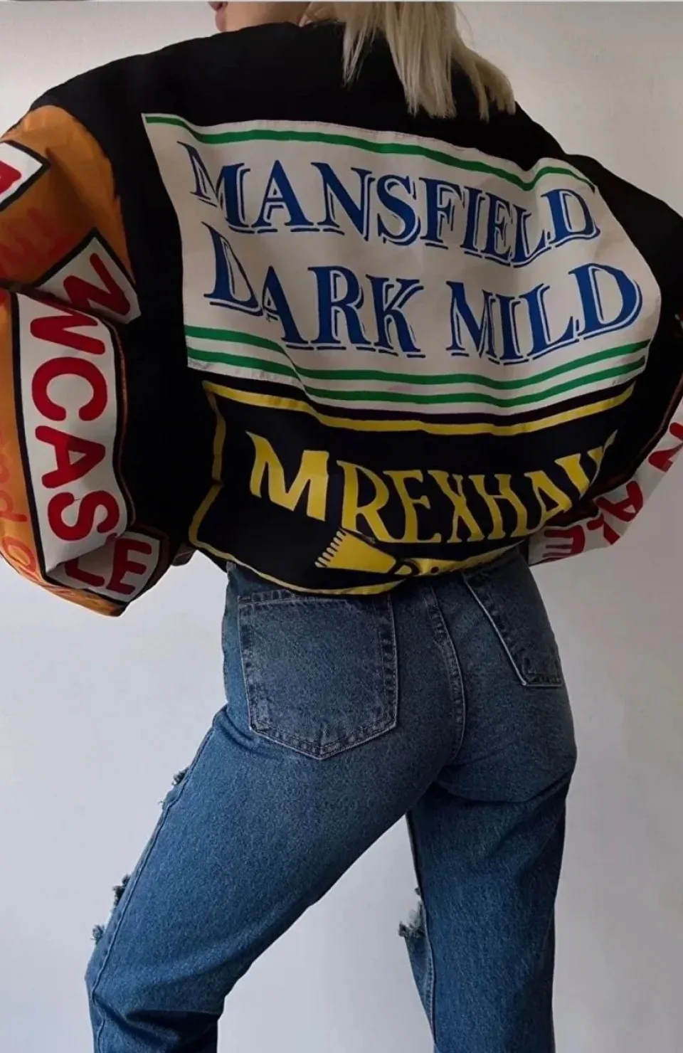 Kadın Sırt ve Kol Parça Baskılı Bomber Ceket - Siyah Somersan Giyim | Kadın, Erkek ve Çocuk Moda