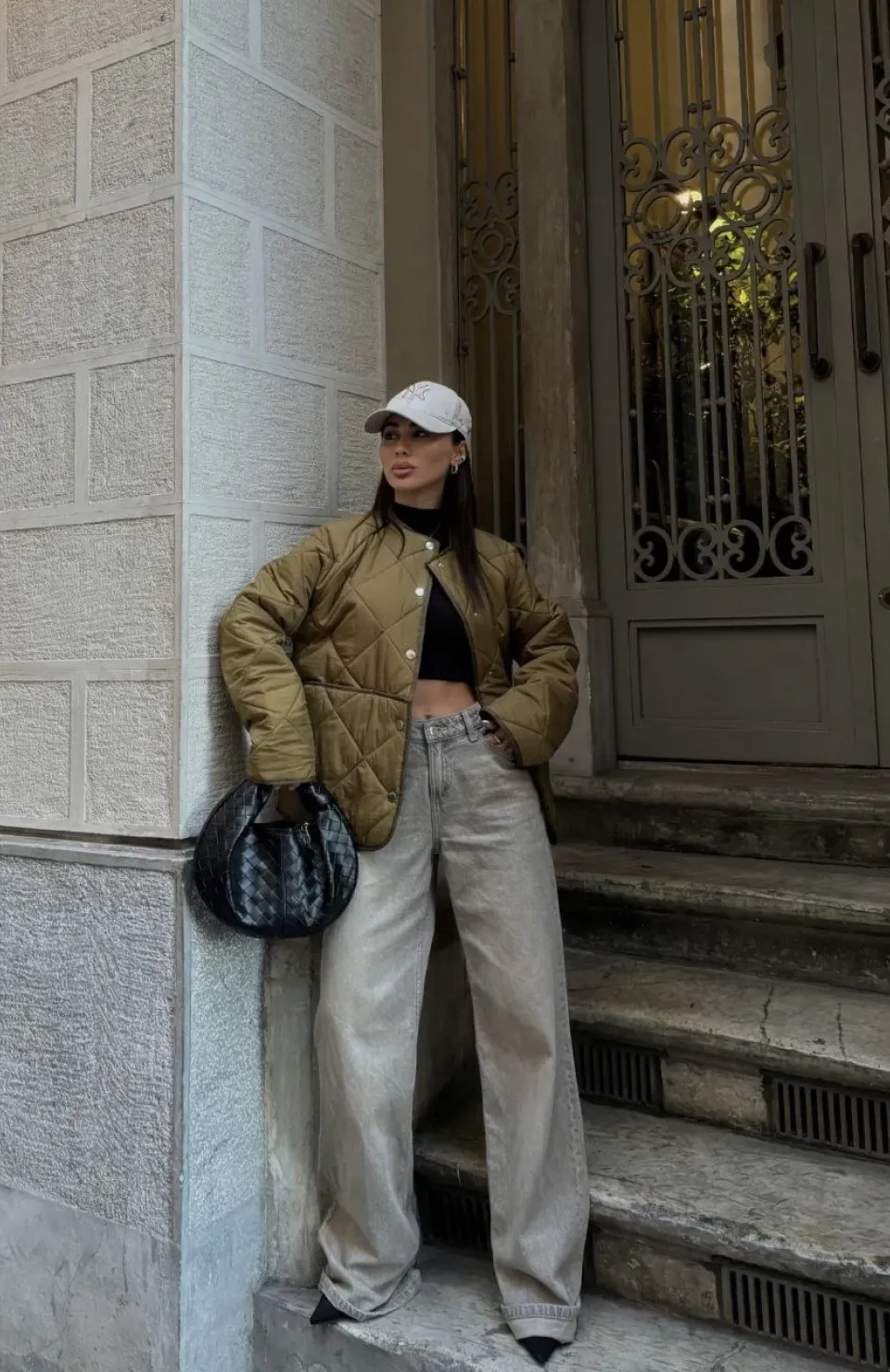 Cıt Cıt Detaylı Çepli Ceket Mont- Kahve