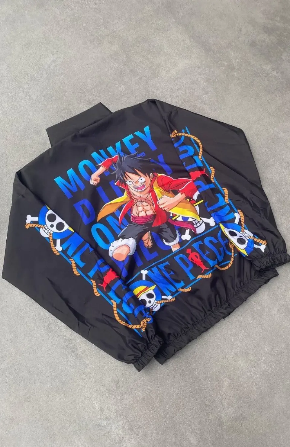 Unisex Fermuarlı Dijital Baskılı Rüzgarlik - Siyah