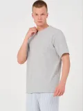 Erkek 24/1 Düz A Kalite Oversize T-shirt - Gri