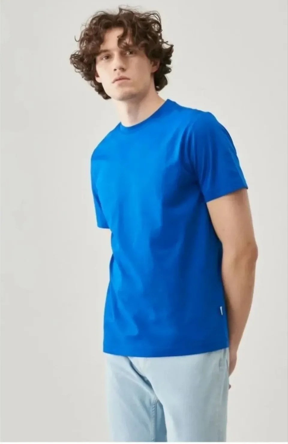 Erkek 24/1 Düz A Kalite Oversize T-shirt - Mavi Somersan Giyim | Kadın, Erkek ve Çocuk Moda