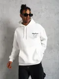 Erkek 98 Baskılı Kapşonlu Sweat - Beyaz