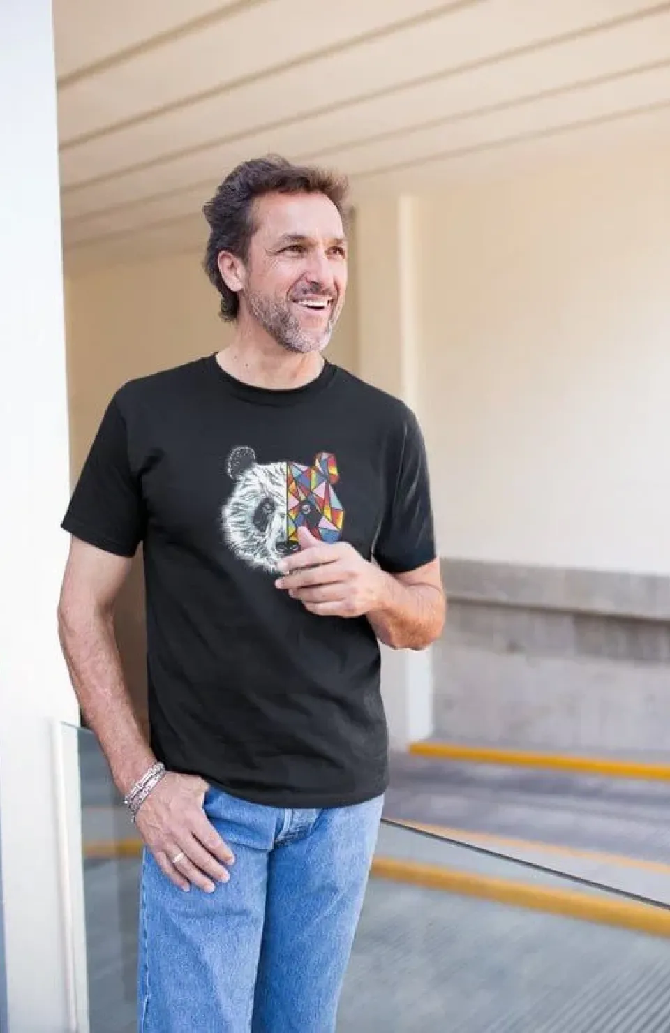 Erkek Bisiklet Yaka Baskılı Oversize T-Shirt - Siyah Somersan Giyim | Kadın, Erkek ve Çocuk Moda