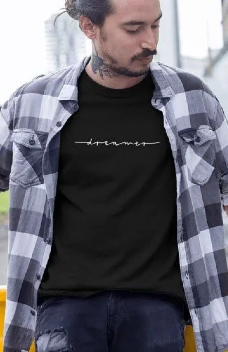 Erkek Bisiklet Yaka Baskılı Oversize T-Shirt - Siyah Somersan Giyim | Kadın, Erkek ve Çocuk Moda