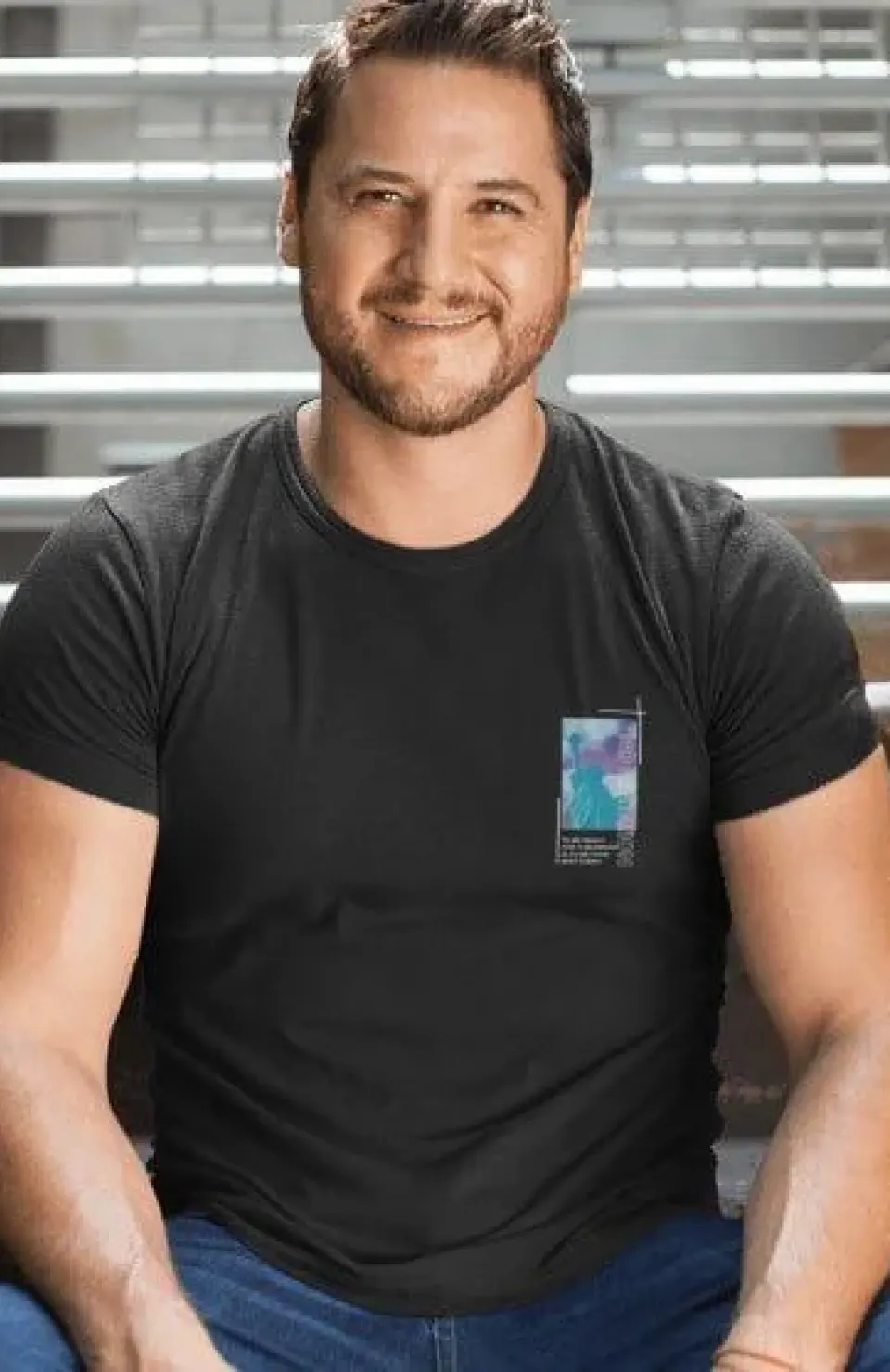 Erkek Bisiklet Yaka Baskılı Oversize T-Shirt - Siyah Somersan Giyim | Kadın, Erkek ve Çocuk Moda