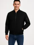 Erkek Bomber Mont Ceket – Fermuarlı, Kapitone İçi Astarlı, Su İtici Kumaş, Regular Fit, Uzun Kollu, Yandan Cepli, Bahar & Kış Rahat Günlük Stil - Siyah