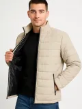 Erkek Bomber Mont Ceket – Su İtici Kumaş, Kapitone Astarlı, Fermuarlı, Kışlık - Bej