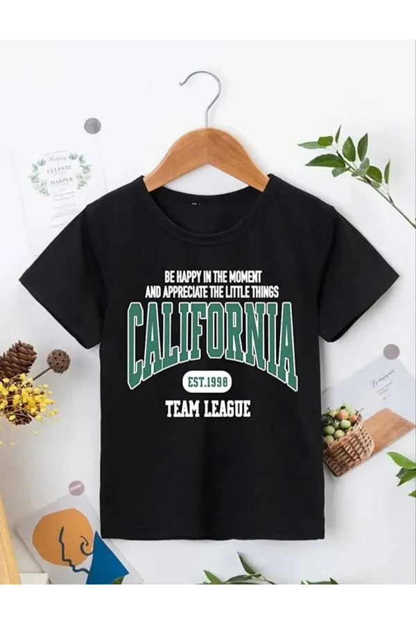 Erkek Çocuk Baskılı T-Shirt - Siyah