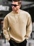 Erkek Düz Bisiklet Yaka Sweat - Bej Somersan Giyim | Kadın, Erkek ve Çocuk Moda