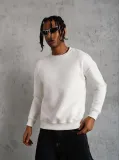 Erkek Düz Bisiklet Yaka Sweat - Beyaz Somersan Giyim | Kadın, Erkek ve Çocuk Moda