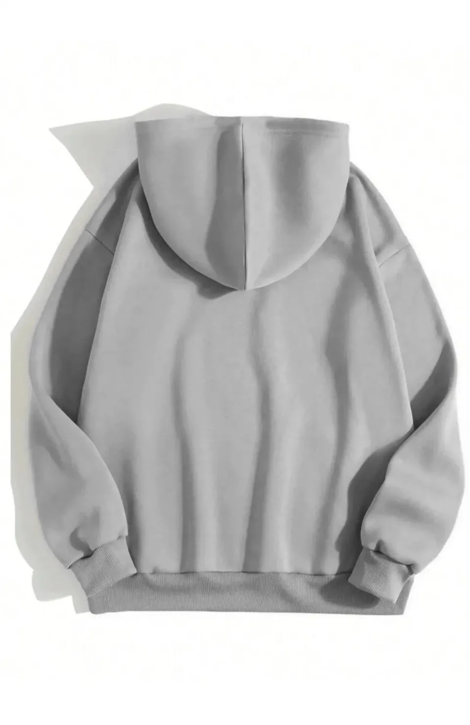 Erkek Düz Kapüşonlu Sweat - Boyalı Gri