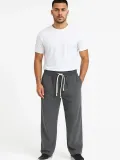 Erkek Fitilli Kadife Cepli Buggy Pantolon Oversize Rahat Kalıp - Füme