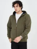 Erkek Kapüşonlu Düz Fermuarlı Hırka - Yeşil Somersan Giyim | Kadın, Erkek ve Çocuk Moda