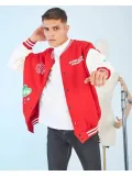 Erkek Kolları Yıldız Sırt Baskılı Oversize Kolej Ceket - Kırmızı Somersan Giyim | Kadın, Erkek ve Çocuk Moda