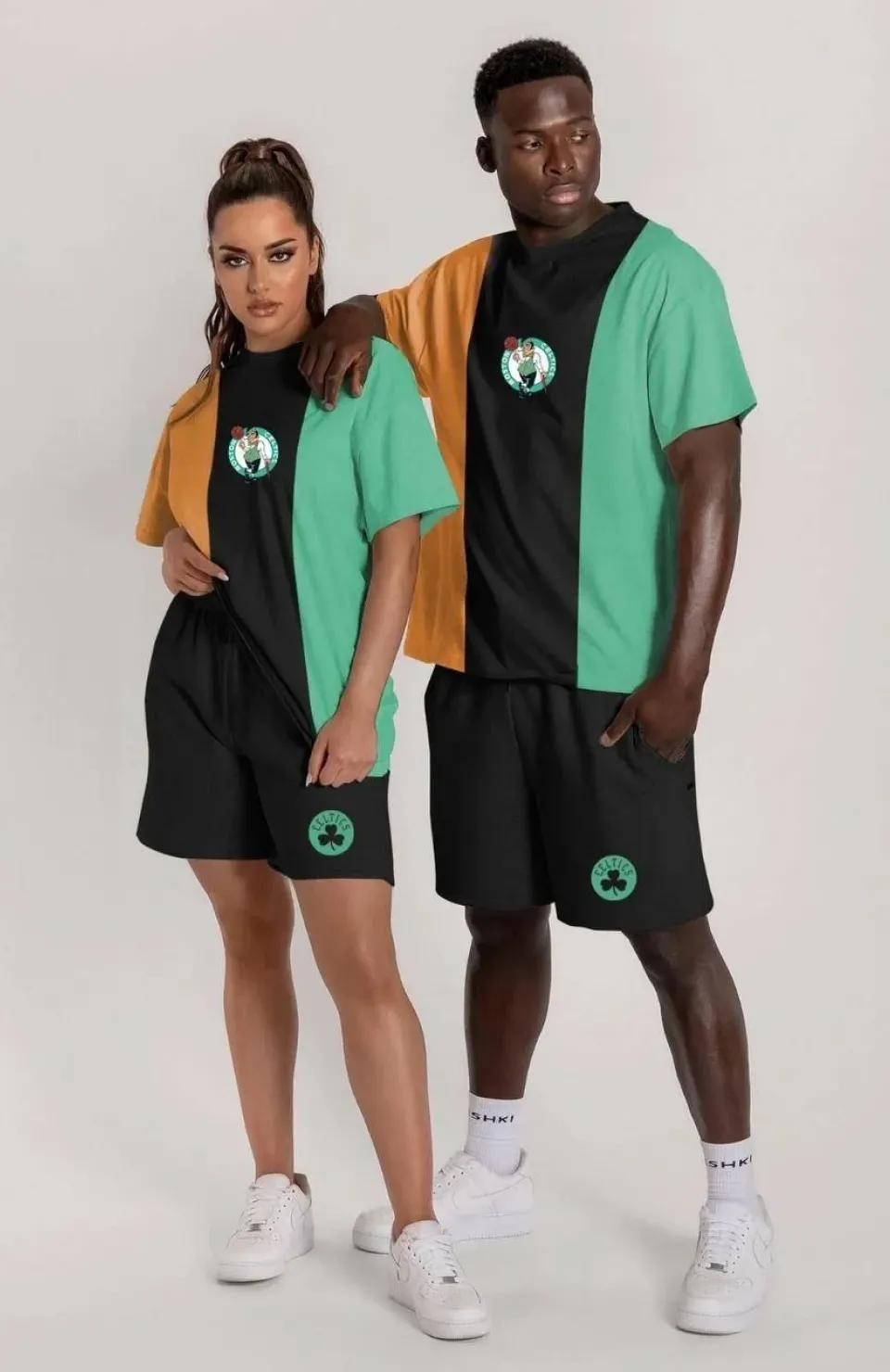 Erkek Nakışlı İkili Şort Takım - Çok Renkli