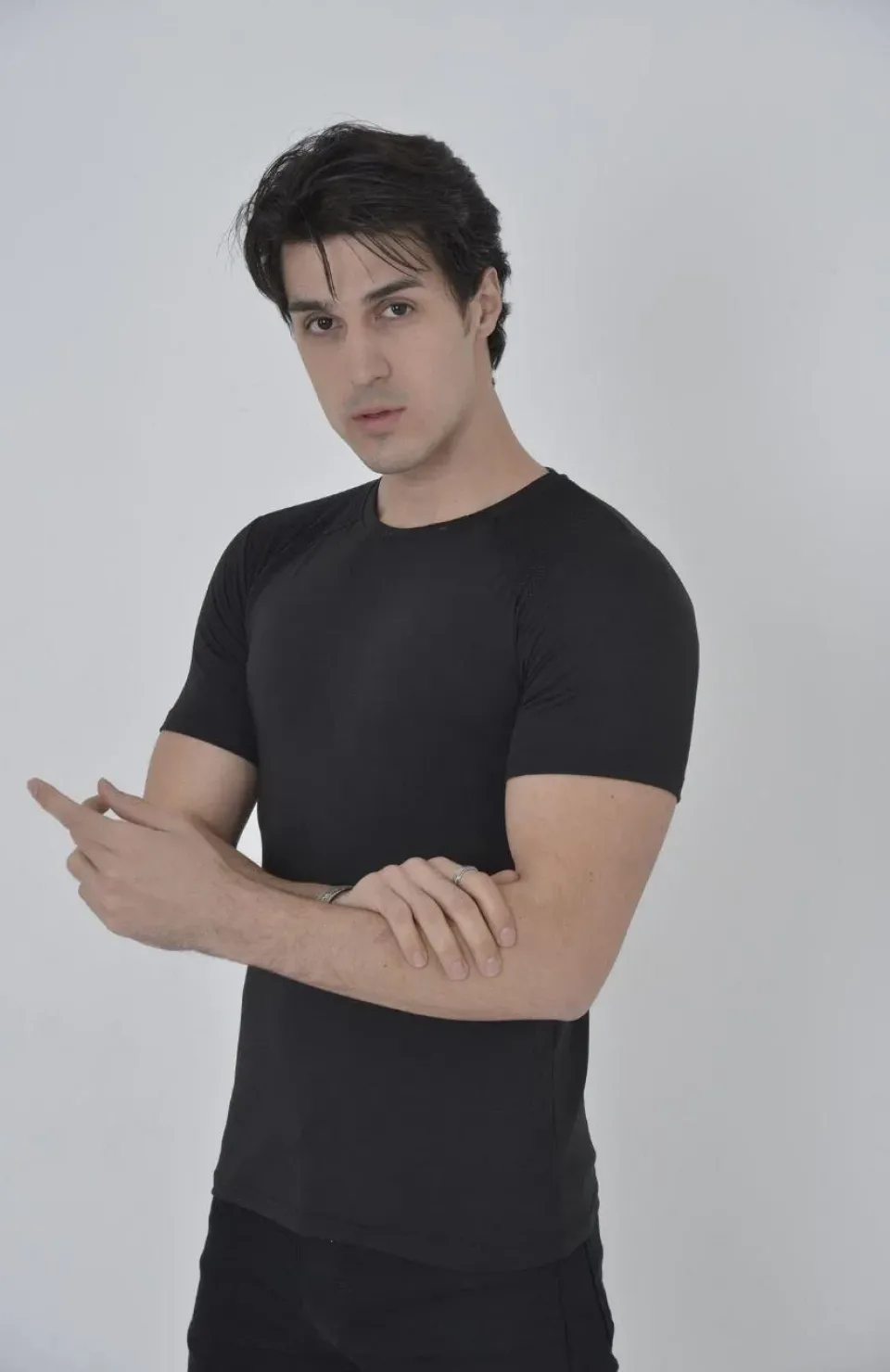 Erkek Omuz Fileli Slim Fit T-shirt - Siyah Somersan Giyim | Kadın, Erkek ve Çocuk Moda