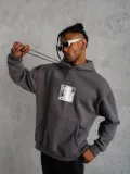 Erkek Ön Arka Baskılı Kapşonlu Sweat - Gri Somersan Giyim | Kadın, Erkek ve Çocuk Moda