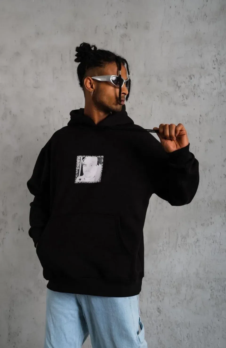 Erkek Ön Arka Baskılı Kapşonlu Sweat - Siyah Somersan Giyim | Kadın, Erkek ve Çocuk Moda