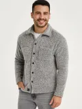 Erkek Pelüş Polar Hırka Gömlek – Yakalı, İlik Düğmeli, Göğüs Cepli, Yumuşak Dokulu Kışlık Regular Fit Rahat Günlük Model - Gri
