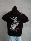 Erkek Şapkalı Güvercin Baskılı Kapşonlu Sweat - Siyah Somersan Giyim | Kadın, Erkek ve Çocuk Moda