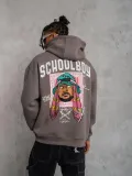 Erkek SCHOOL BOY Baskılı Kapüşonlu Sweat - Gri Somersan Giyim | Kadın, Erkek ve Çocuk Moda