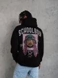 Erkek SCHOOL BOY Baskılı Kapüşonlu Sweat - Siyah Somersan Giyim | Kadın, Erkek ve Çocuk Moda