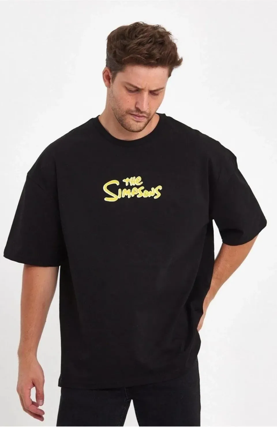 Erkek Sırt Baskılı Bisiklet Yaka Oversize T-shirt - Siyah Somersan Giyim | Kadın, Erkek ve Çocuk Moda