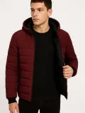 Erkek Şişme Kapüşonlu Fermuarlı Mont Su itici Kapitone Astarlı Kumaş Cepli Kışlık Rahat Kalıp - Bordo Somersan Giyim | Kadın, Erkek ve Çocuk Moda