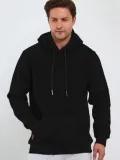 Erkek Uzun Kol Kapşonlu Basic Sweatshirt hoodie - Siyah Somersan Giyim | Kadın, Erkek ve Çocuk Moda