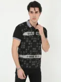 Erkek Yakalı Slim Fit Baskılı T-Shirt - Siyah Somersan Giyim | Kadın, Erkek ve Çocuk Moda