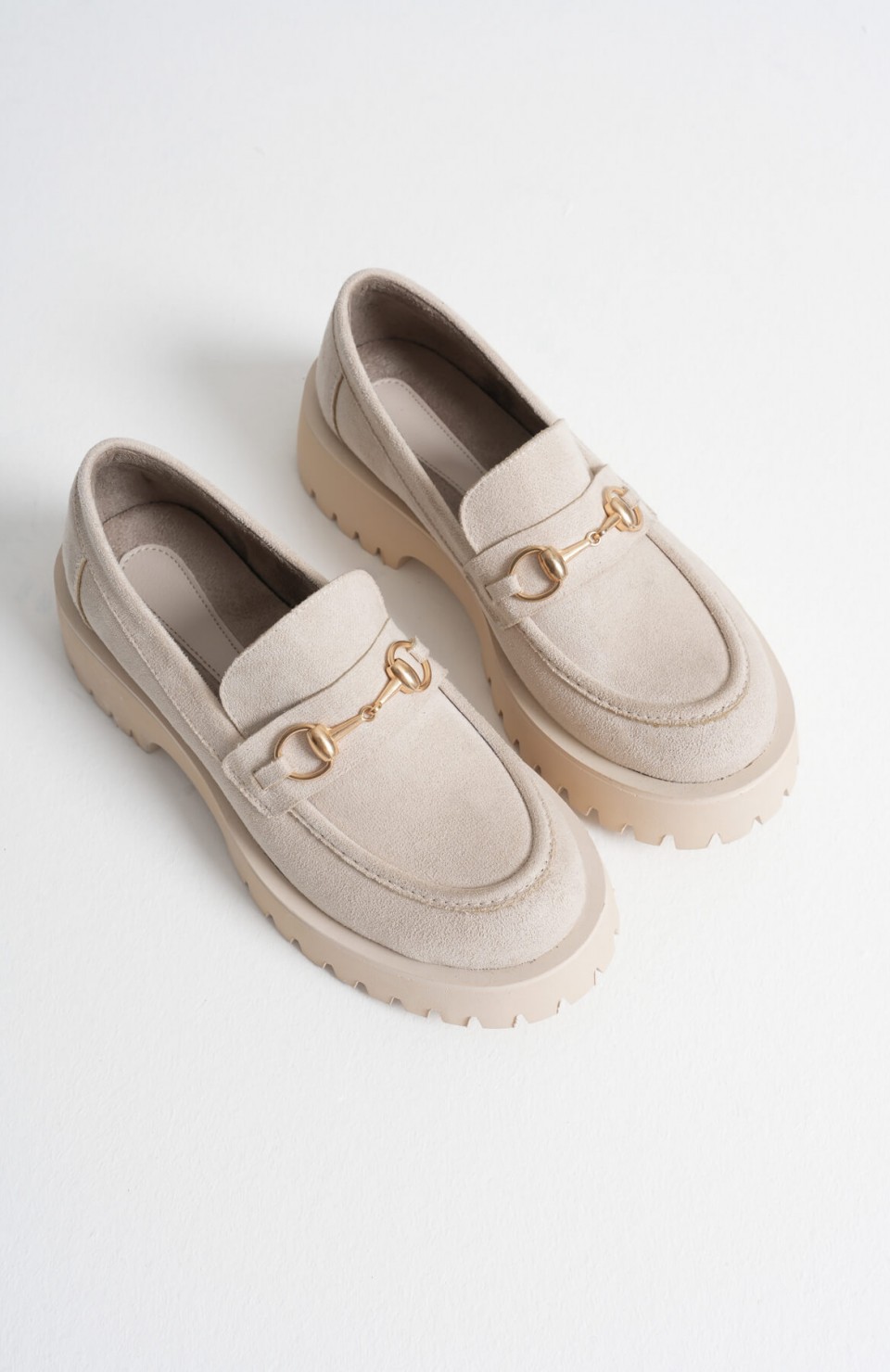 Toka Detaylı Bej Süet Günlük Loafer Ayakkabı TR10MS04D Somersan Giyim | Kadın, Erkek ve Çocuk Moda