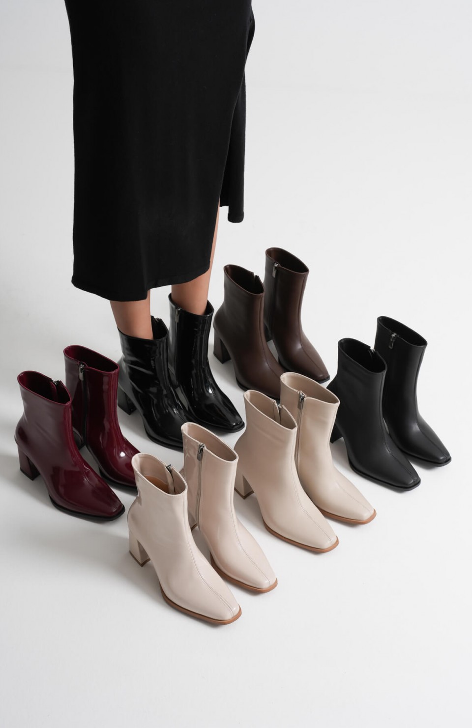 Kadın Siyah Rugan Topuklu Bot TR08MK02D Somersan Giyim | Kadın, Erkek ve Çocuk Moda