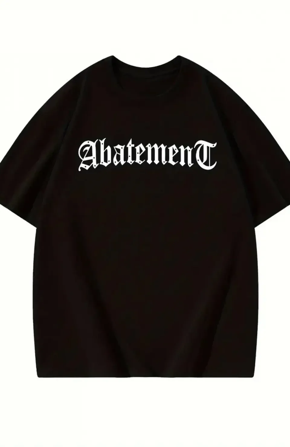 Örümcek Ağı Desenli Baskılı Oversize Bisiklet Yaka T-shirt - Siyah