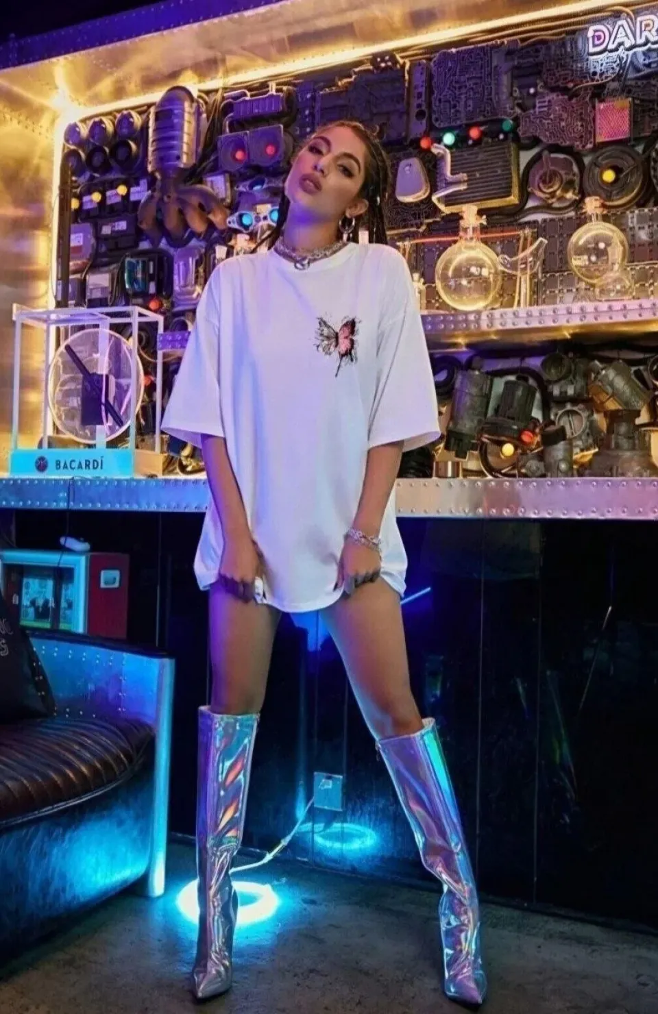 Unisex Baskılı Oversize T-Shirt - Beyaz